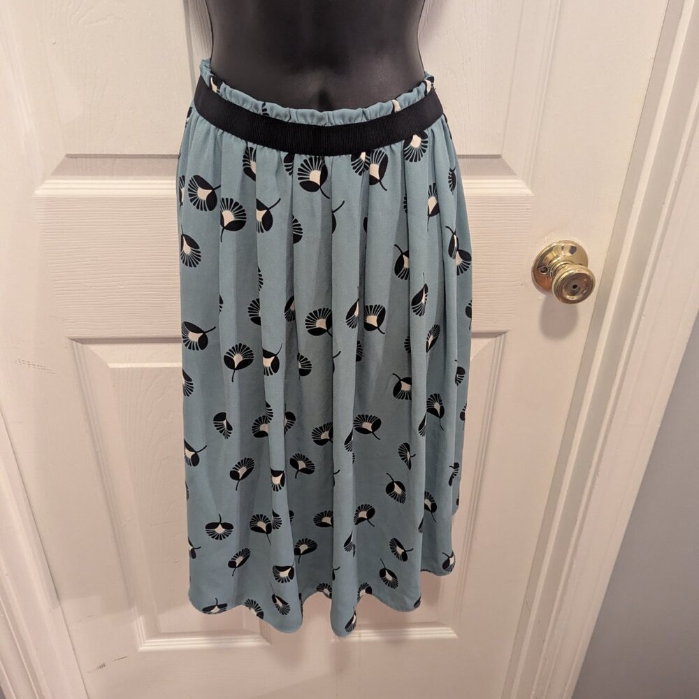 Loft blue white and black skirt - S